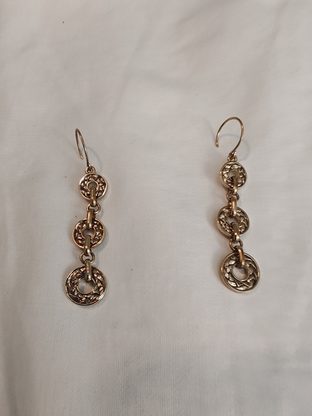 Gold Link Disc Drop Earrings - Elegant Women’s Jewelry